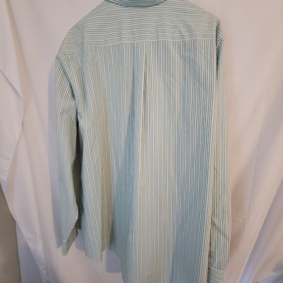 Men's Brook Brothers Green Strip Dress Shirt 18 1/2 38/38 Big & Tall 18.5 - Picture 3 of 3